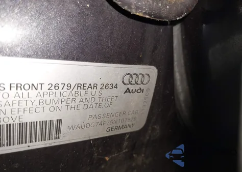 2005 Audi A6 3.2 z USA, uszkodzony, nr VIN WAUDG74F75N107929